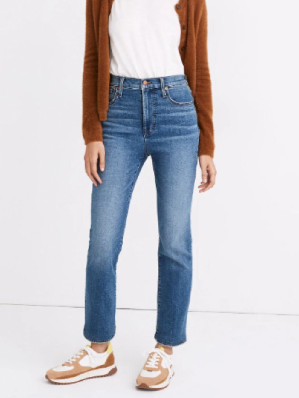 MADEWELL I Slim High Waist Demi-Boot Raw Edge Cropped Denim Ankle Jeans, 25